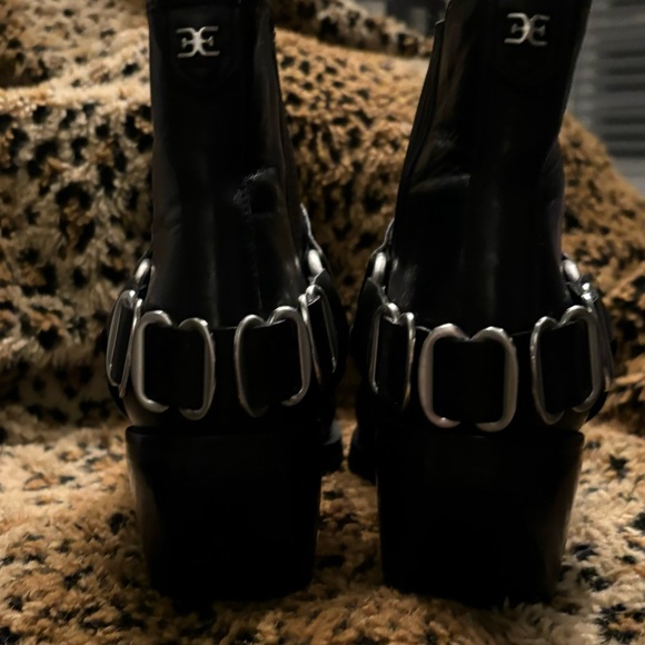 SAM ELDMAN BELLAMIE Black Ankle Boots 7.5 - Picture 3 of 7